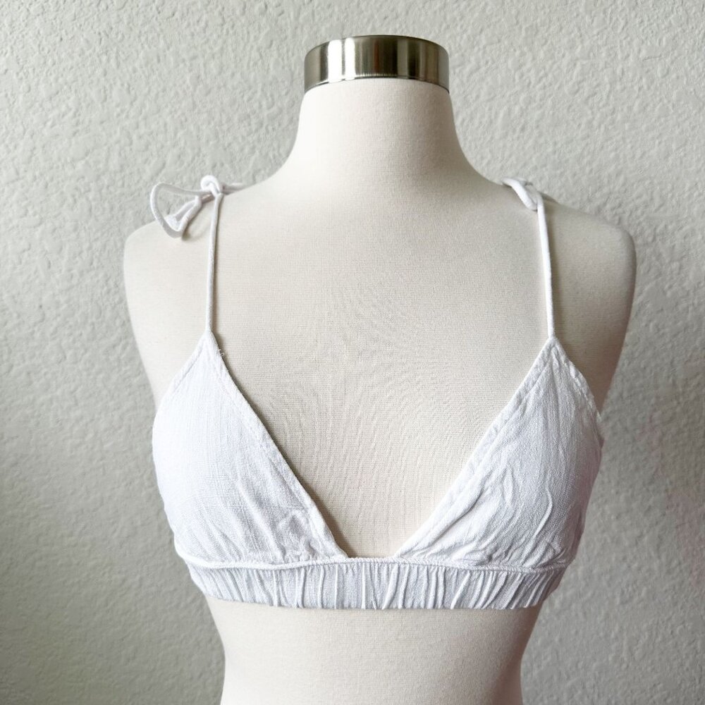 437 White Tie Shoulder Bikini Top - Picture 9 of 9